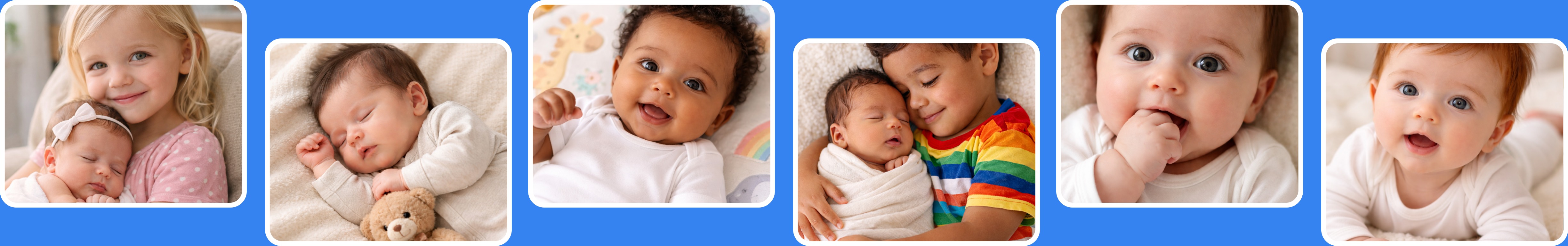 Collection of adorable baby photos showing newborns and infants