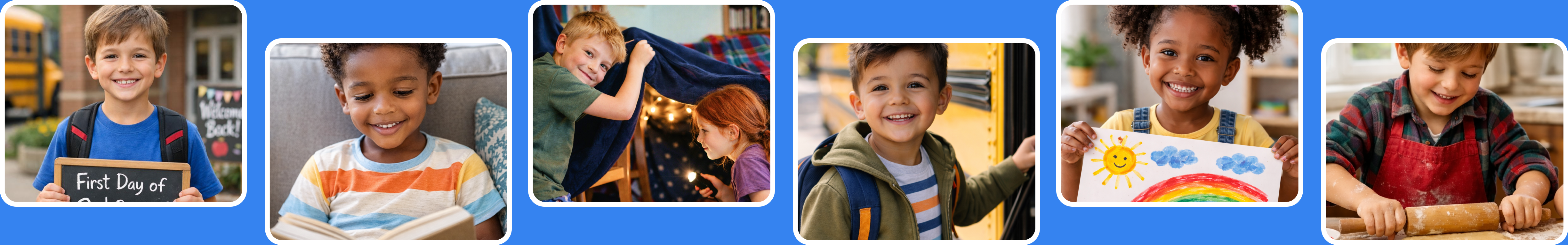 Collection of photos showing children ages 4-10